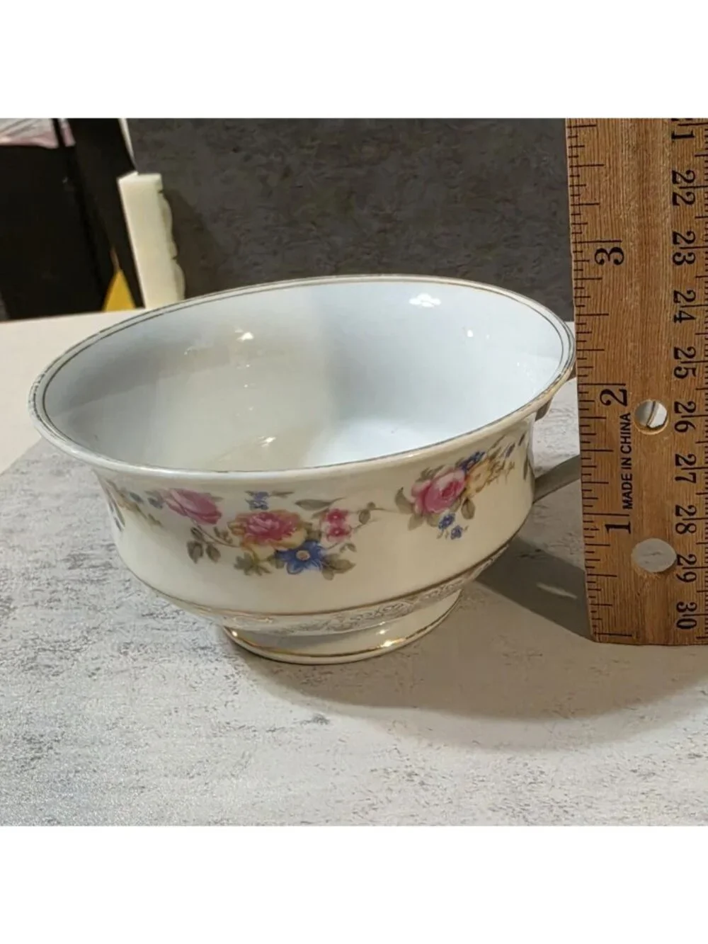 Vtg Gold Castle Hostess 1940s Teacup & Footed Saucer - Pink Rose Gilt - Japan